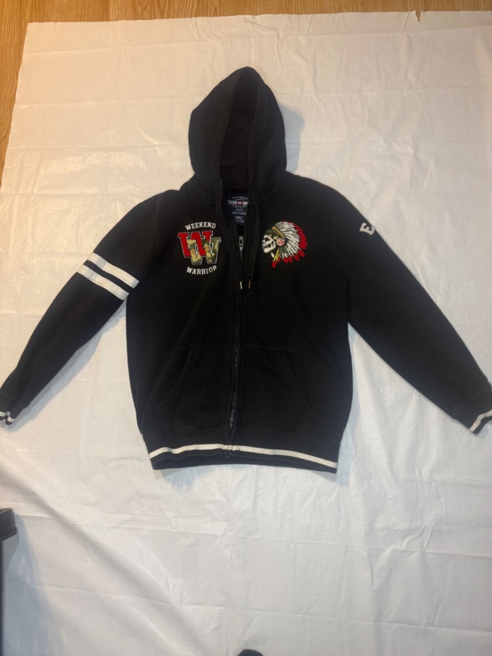 ECKO UNLTD WEEKEND WARRIOR VINTAGE BLACK SWEATSHIRT HOODIE J size large - Picture 8 of 8